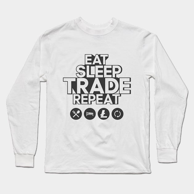 Eat sleep trade litecoin repeat Long Sleeve T-Shirt by mangobanana